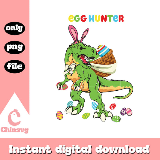 T rex bunny egg hunter design png, easter bunny clipart​ png