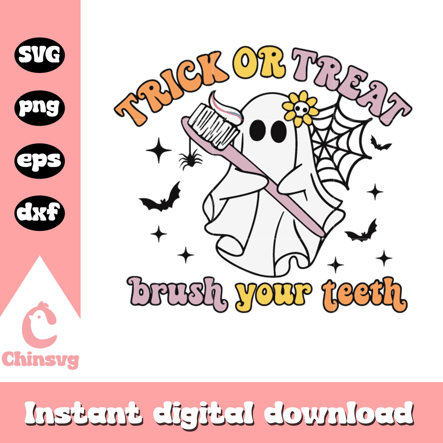 Trick or treat brush your teeth svg, trick or treat svg, halloween svg