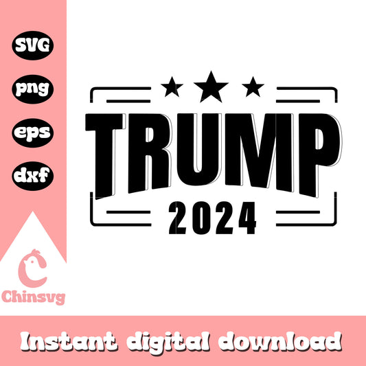 Trump 2024 black white logo design svg, trump 2024 logo​ svg