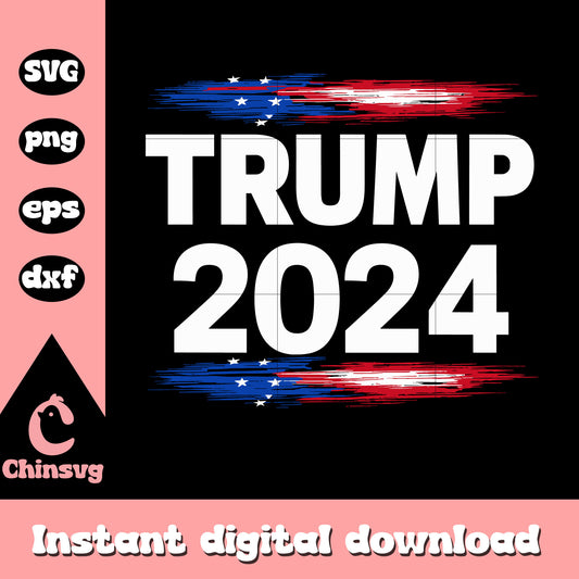 Trump 2024 flag logo design svg, donald trump 2024​ svg