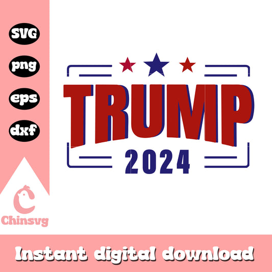 Trump 2024 red logo design svg, trump 2024 logo​ svg, trump svg