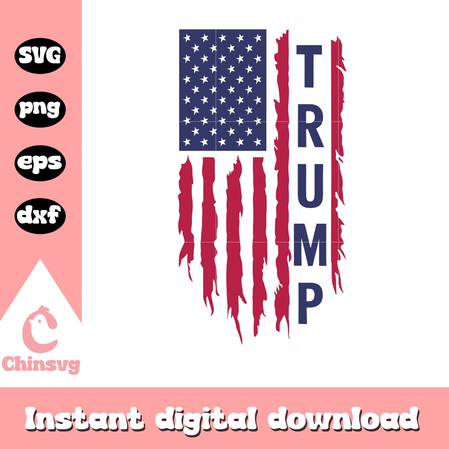 Trump america flag design svg, donald trump logo​ svg, trump flag​ svg