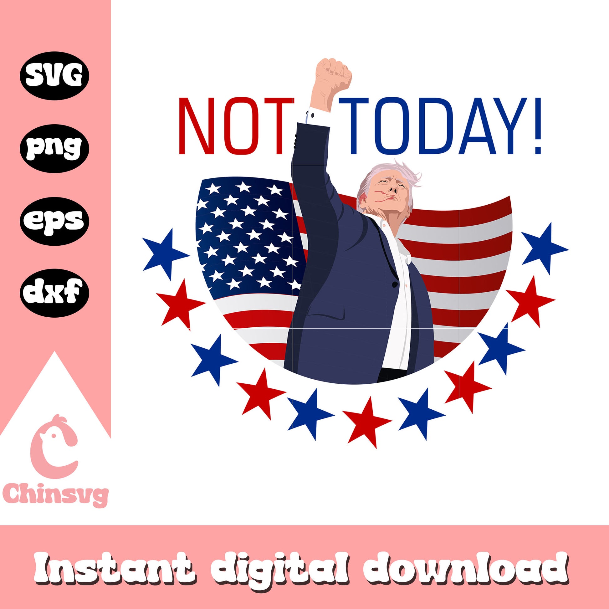 Trump not today logo design svg, trump hand​ svg, trump svg