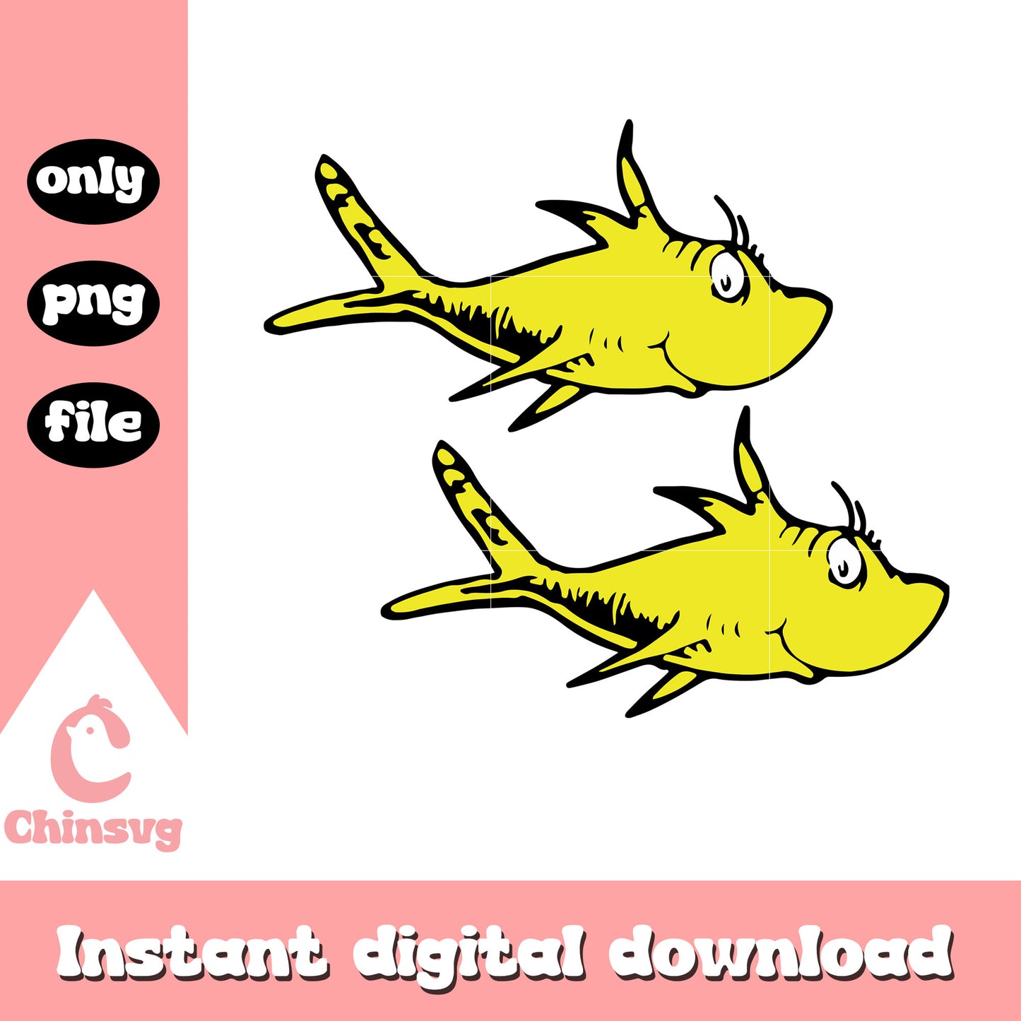 Two fish characters of dr seuss cartoon png, dr seuss png