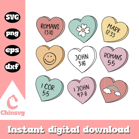 Valentine's day conversation hearts svg, heart shape svg