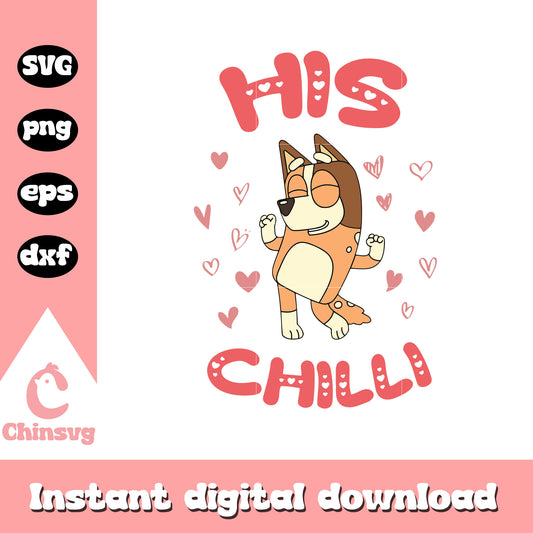 Valentine love his chilli svg, chilli character svg, cartoon svg