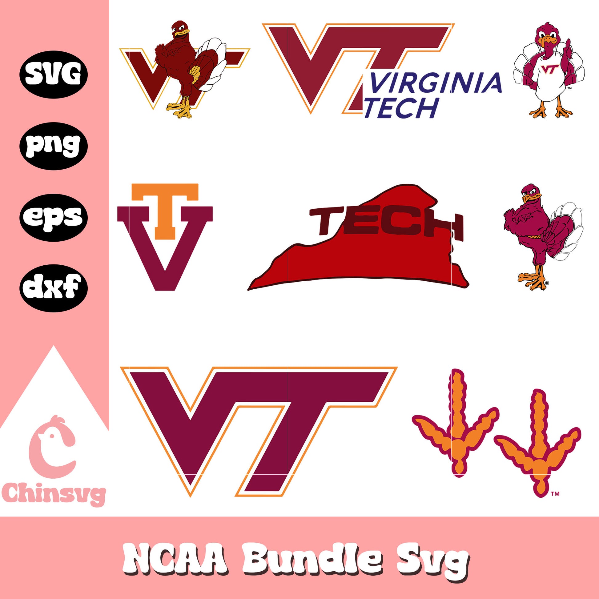 Virginia Tech Hokies Ncaa logo bundle svg, Virginia Tech Hokies svg