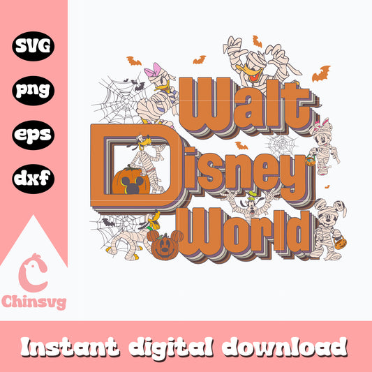 Walt Disney World Svg, Mickey friends mummy svg, Halloween Svg, digital download