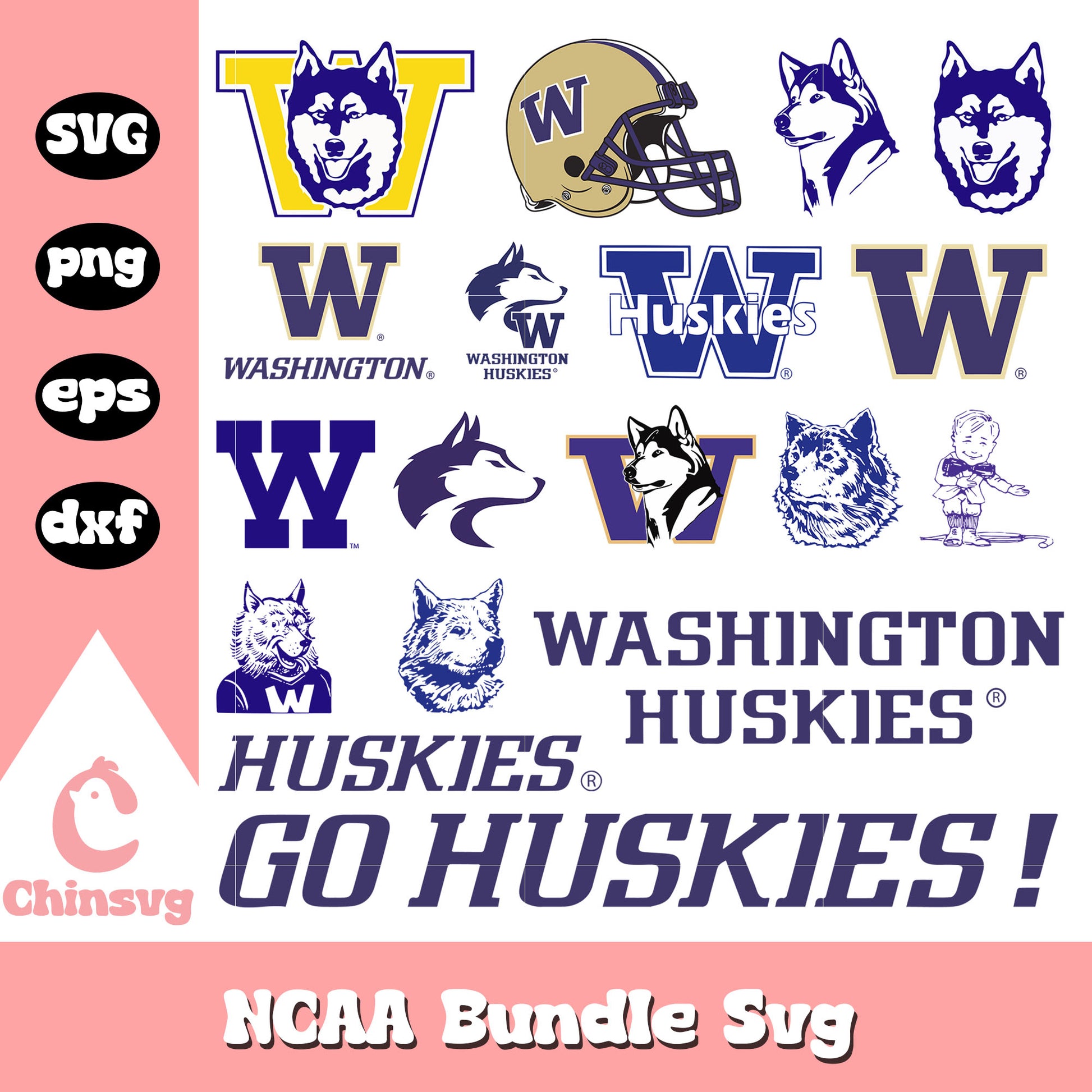 Washington Huskies Ncaa logo bundle svg, Washington Huskies svg