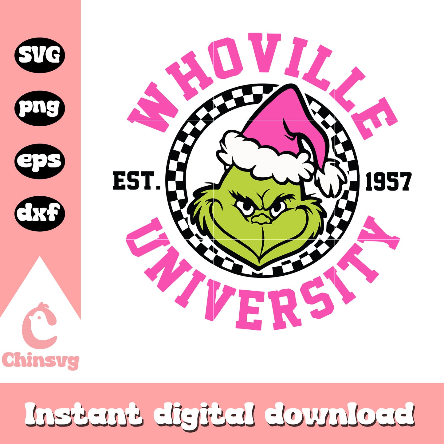 Whoville university est 1957 svg, the grinch svg, christmas svg