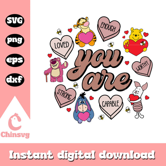 Winnie the pooh you are svg, Winnie the pooh valentine, Winnie the pooh svg