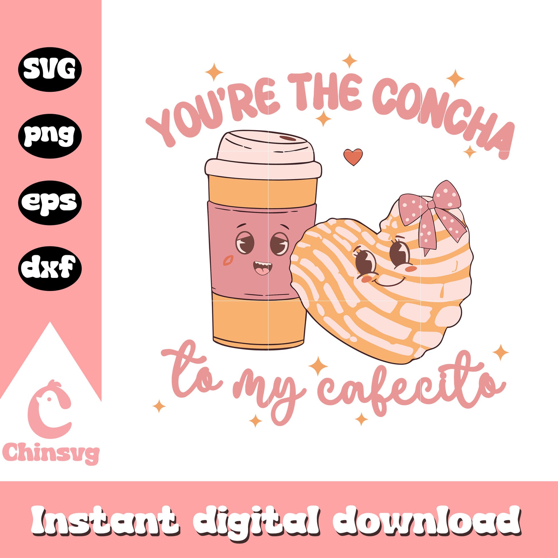 You are the concha to my cafecito svg, valentines day food svg