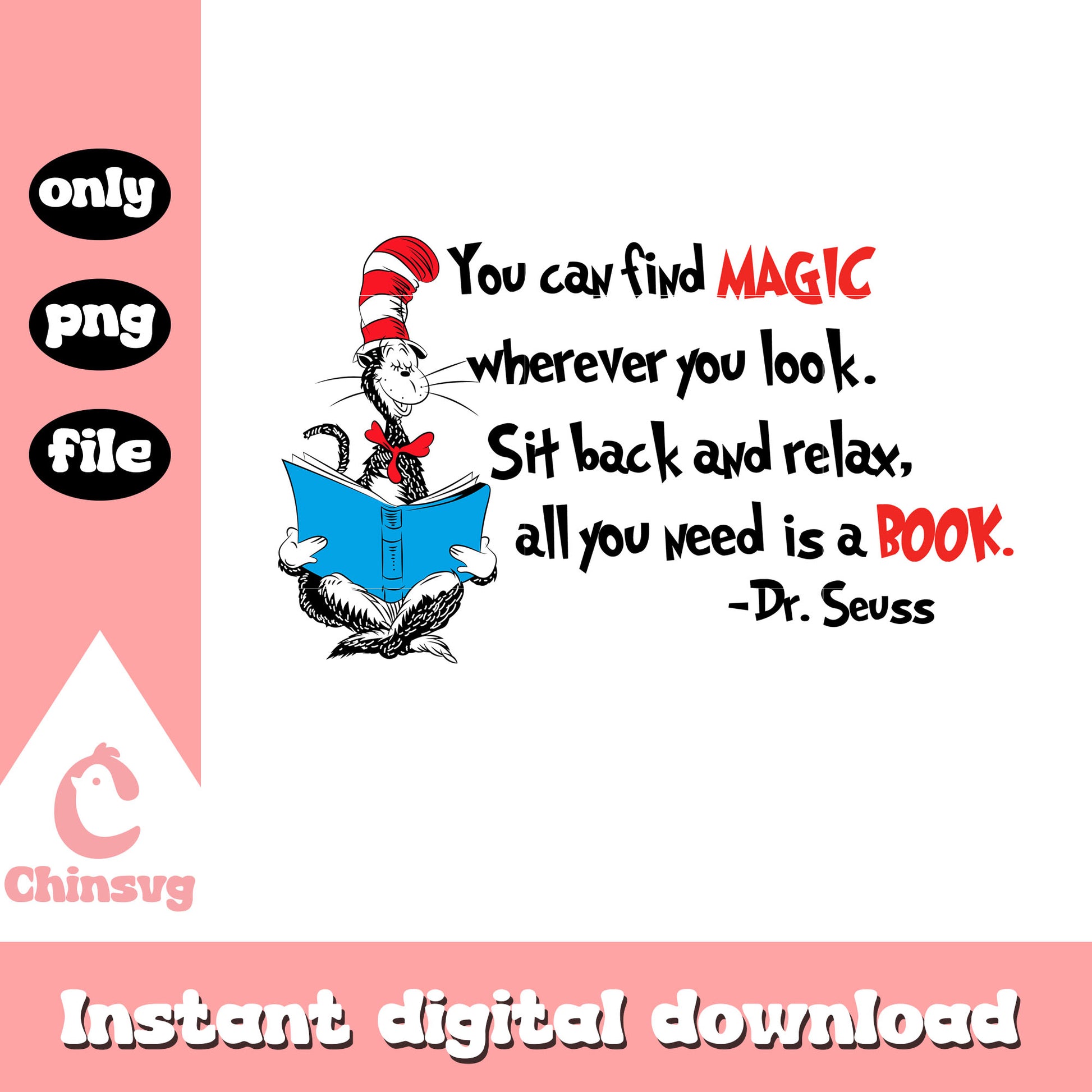 You can find magic whenever you look png, dr seuss cartoon png