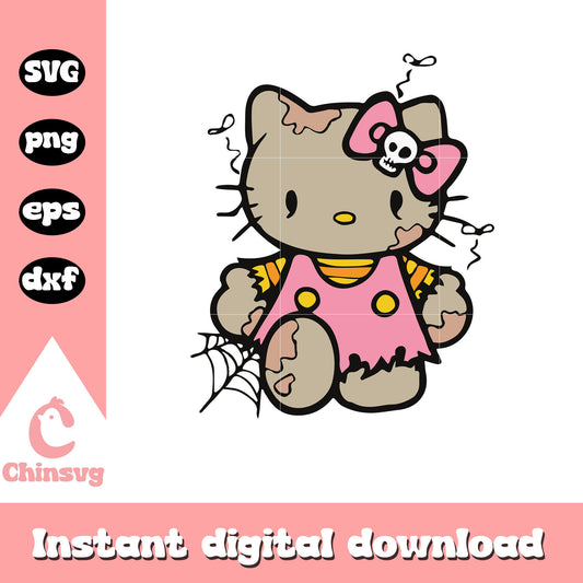 Zombie hello kitty halloween svg, hello kitty halloween svg