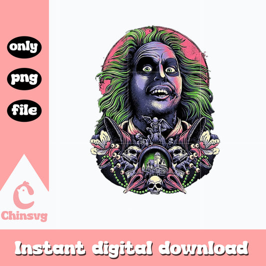 Bettlejuice Face Horror Png, Halloween Png, digital download