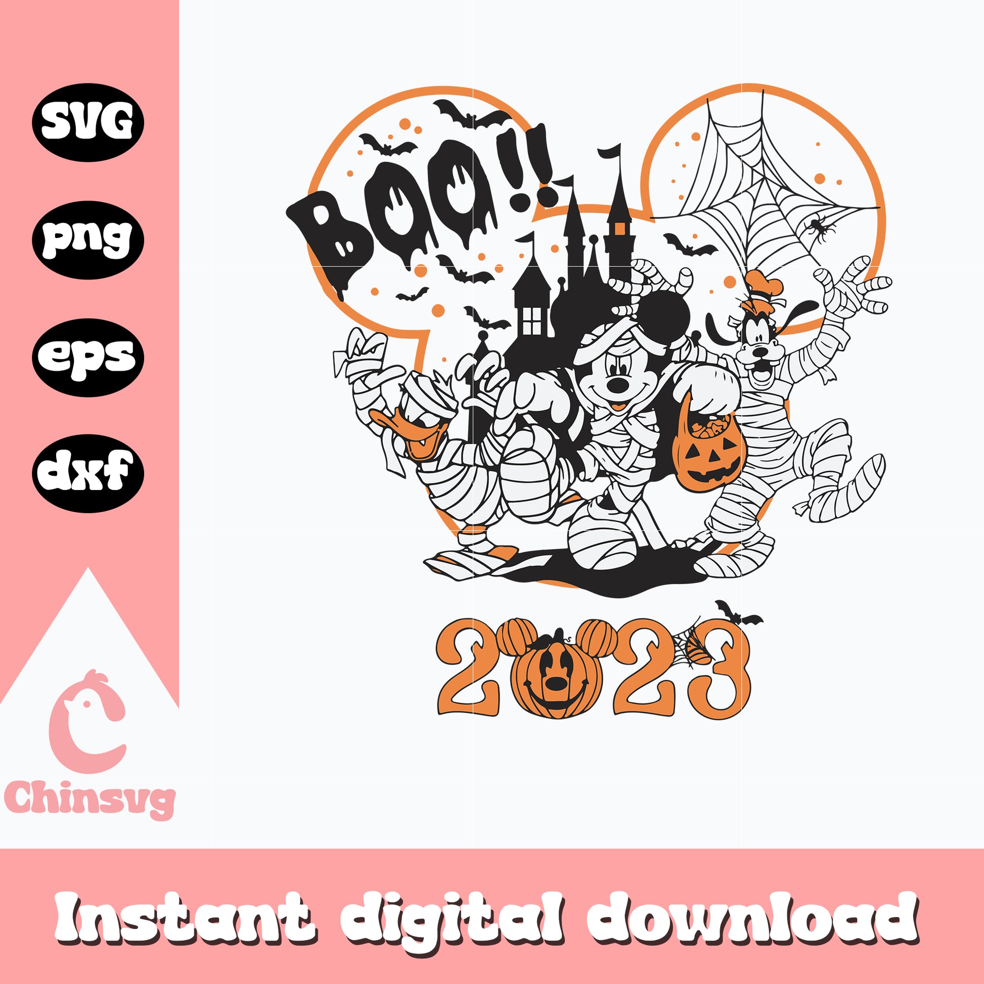 Mickey friends mummy halloween 2023 Svg, Digital download