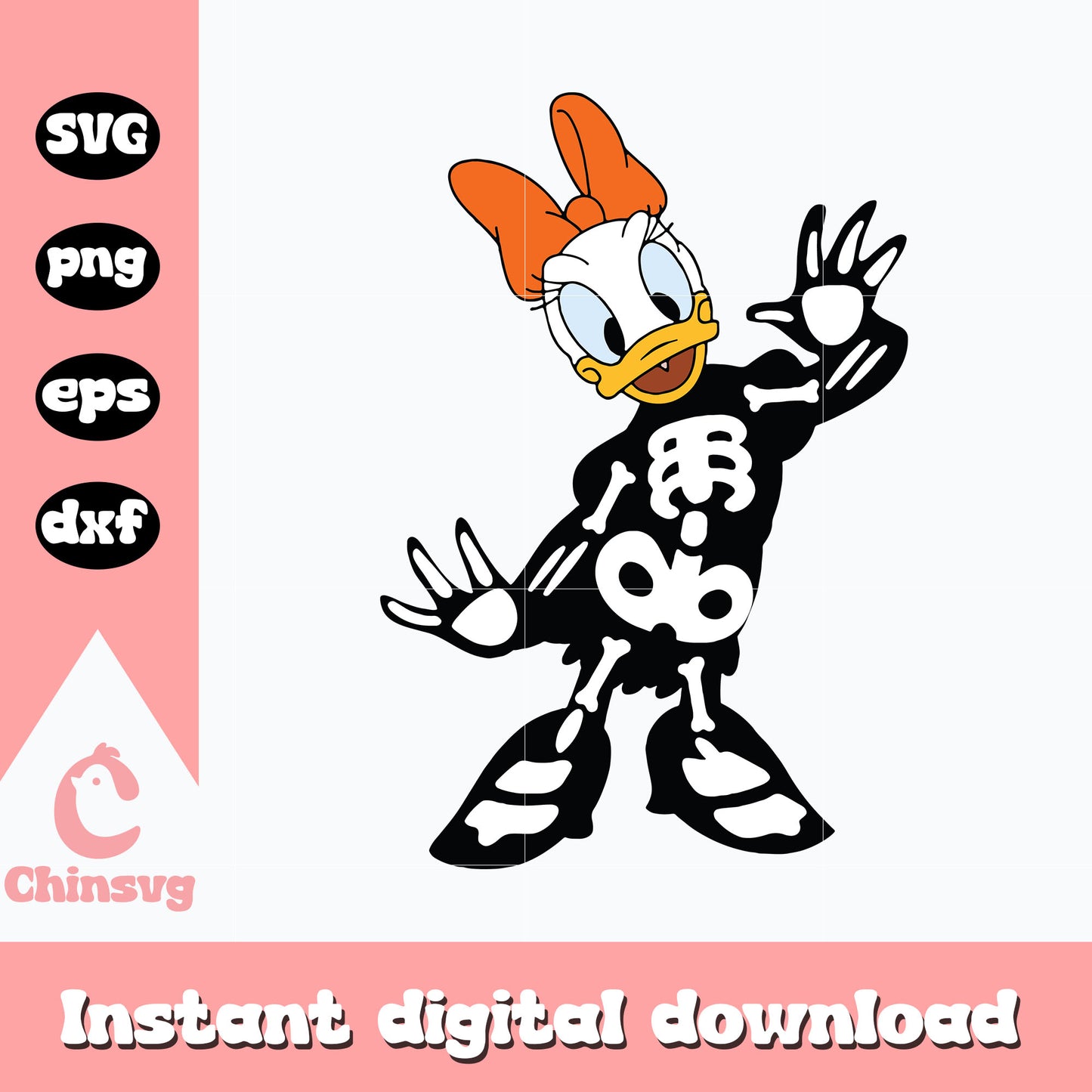 Daisy duck skeleton Svg, Halloween svg, instant download