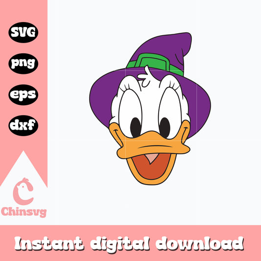 Daisy duck head witch Svg, Halloween svg, instant download