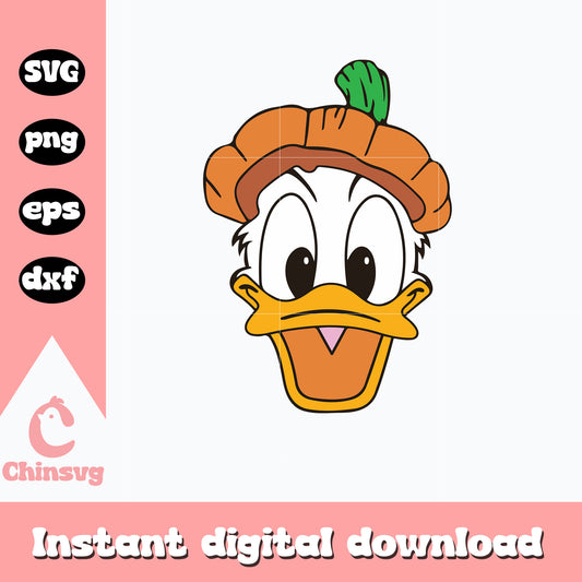 Donald duck head pumpkin Svg, Halloween svg, instant download