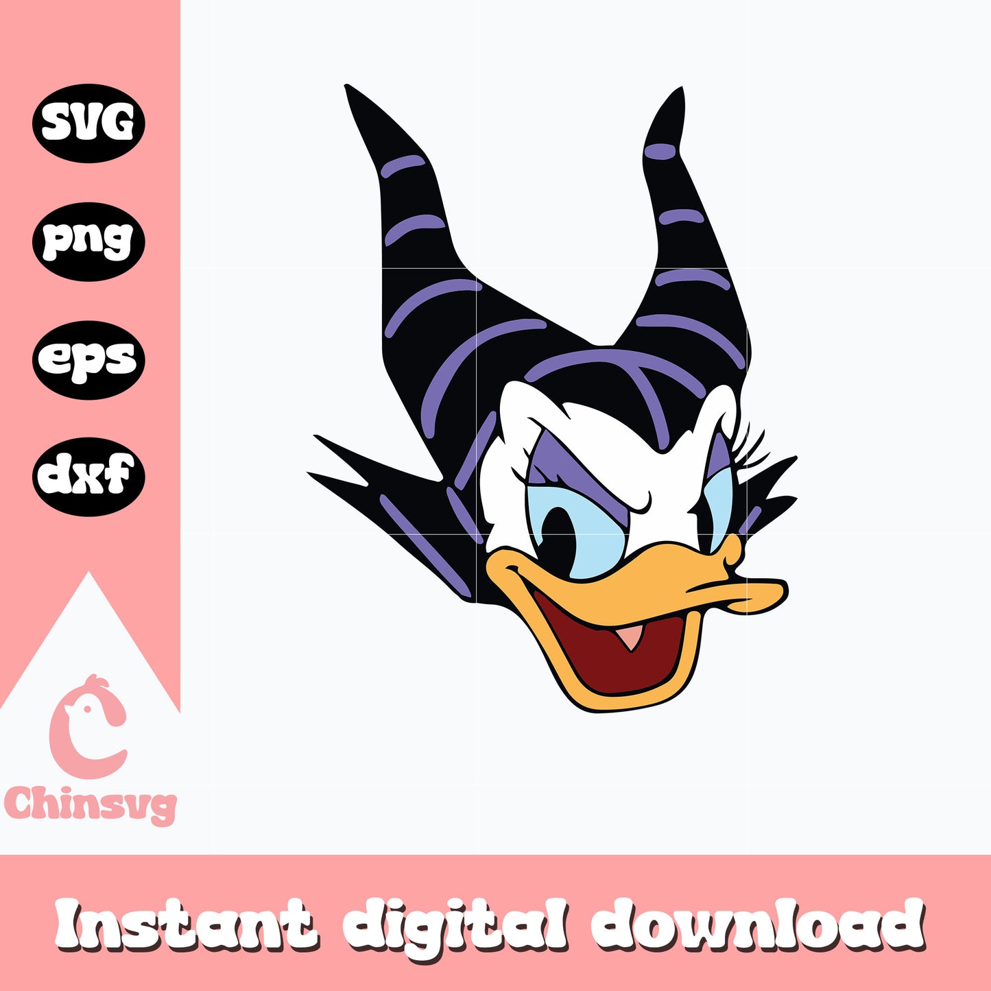 Daisy head Maleficent halloween svg, digital download