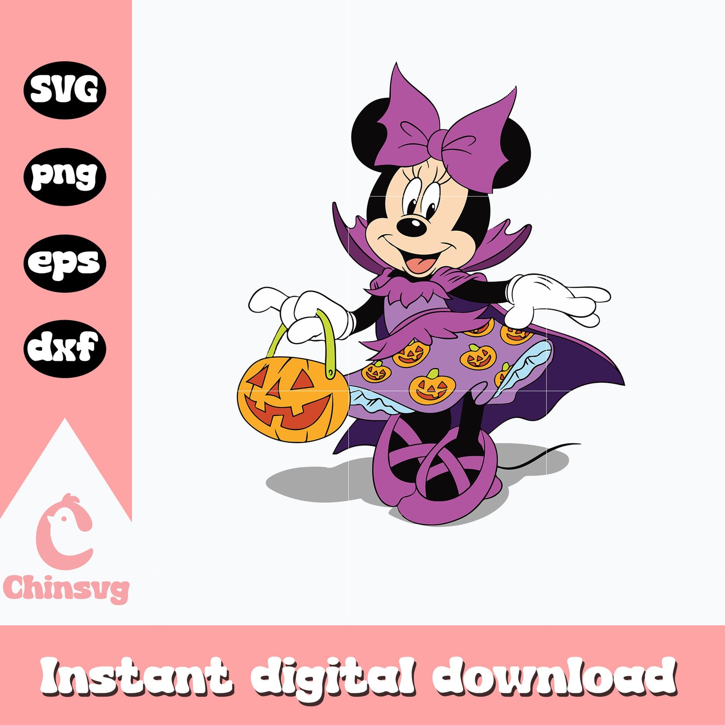 Minnie Mouse Witch Halloween Svg, digital download