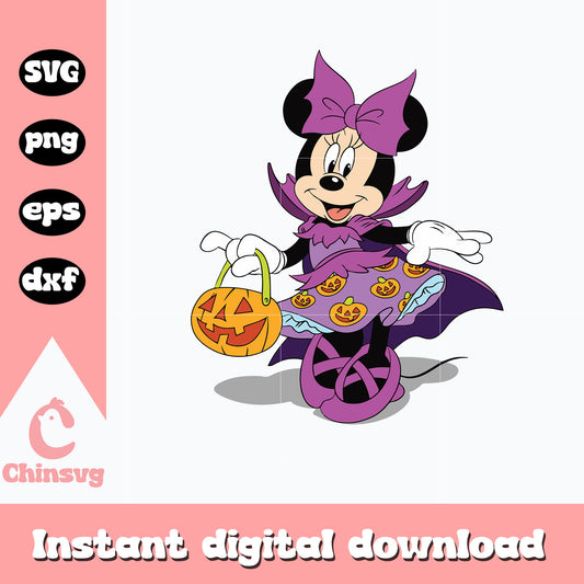 Minnie Mouse Witch Halloween Svg, digital download