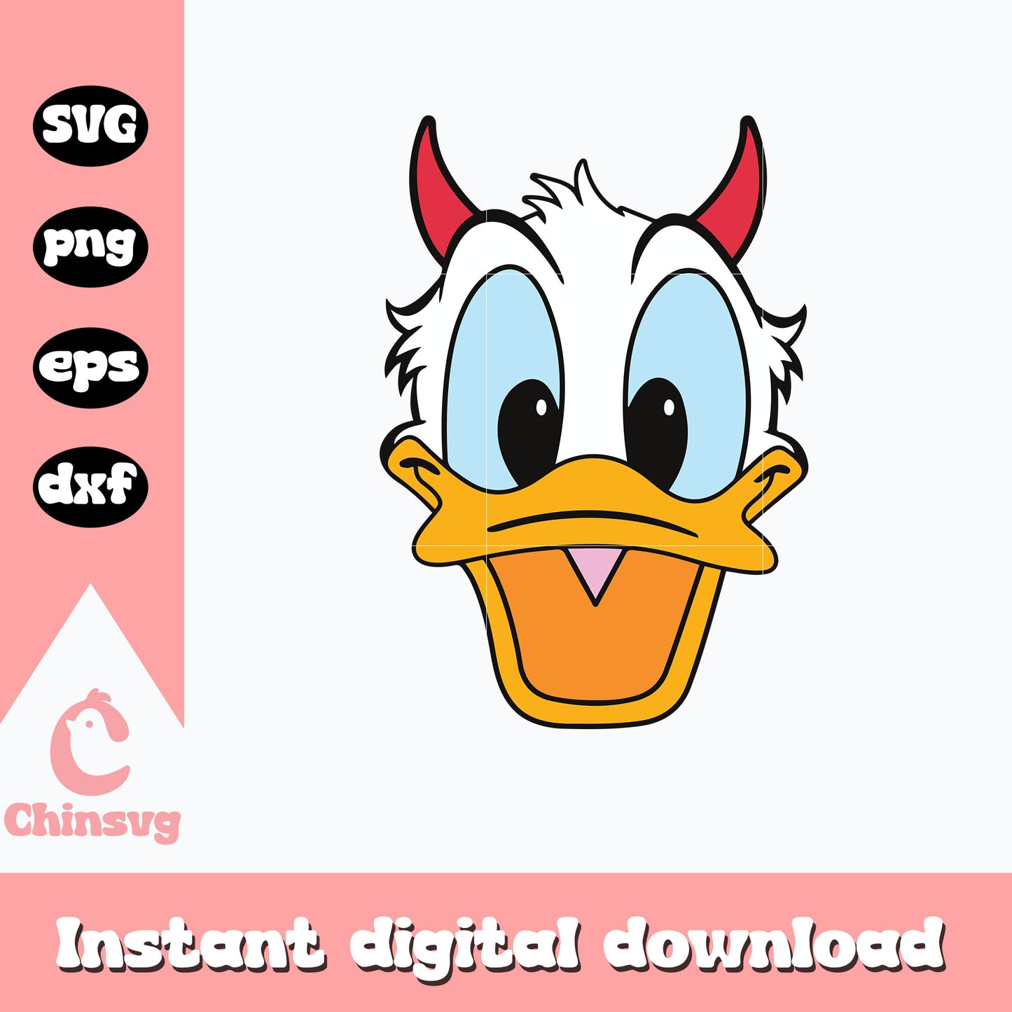 Donald duck devil head Svg, Halloween svg, instant download