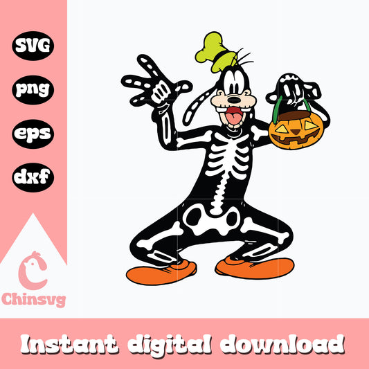 Goofy dog skeleton Svg, Halloween svg, instant download