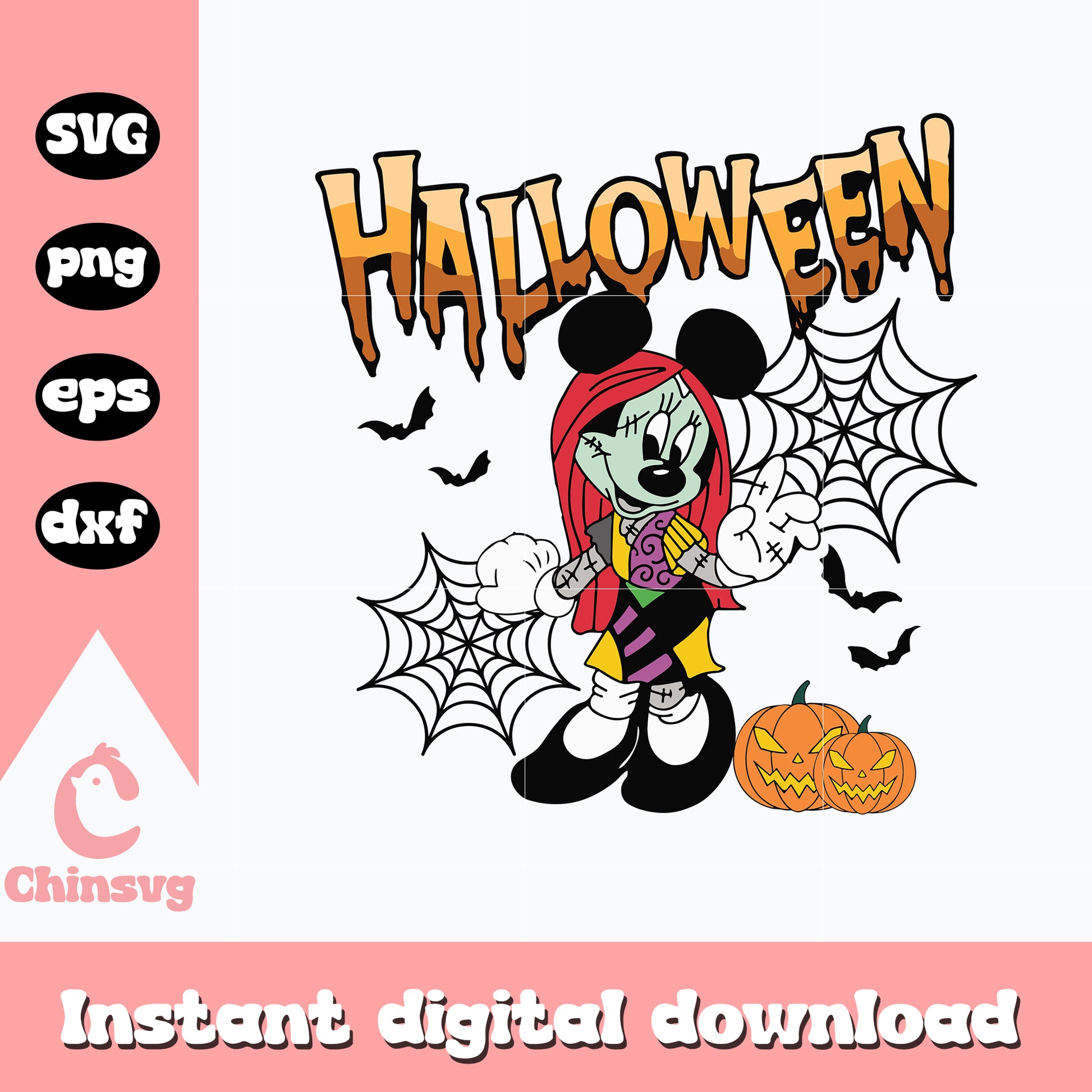 Sally Minnie Mouse Svg, Halloween Svg, Instant download