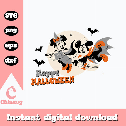 Mickey minnie mouse happy halloween Svg, Halloween svg