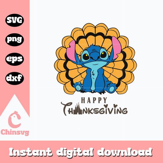 Happy Thanksgiving stitch Svg, Halloween svg