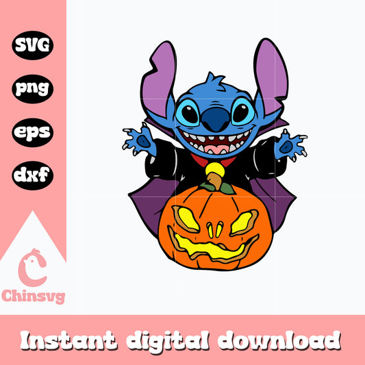 Stitch Vampire Pumpkin Svg, Halloween svg