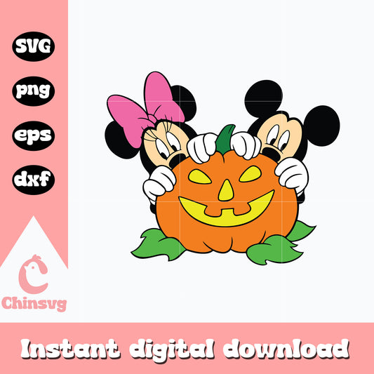 Mickey Minnie Mouse Pumpkin Svg, Halloween Svg, Digital Download