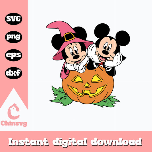 Mickey and Minnie Halloween Svg, Halloween Svg, Digital Download