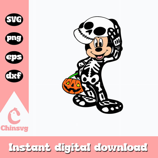 Mickey mouse skeleton Svg, Halloween svg, instant download