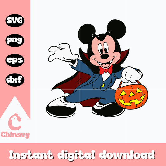 Mickey Vampire Pumpkin halloween svg, digital download