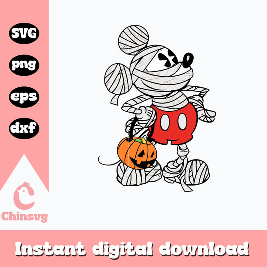 Mickey Mummy Design svg, halloween svg, digital download