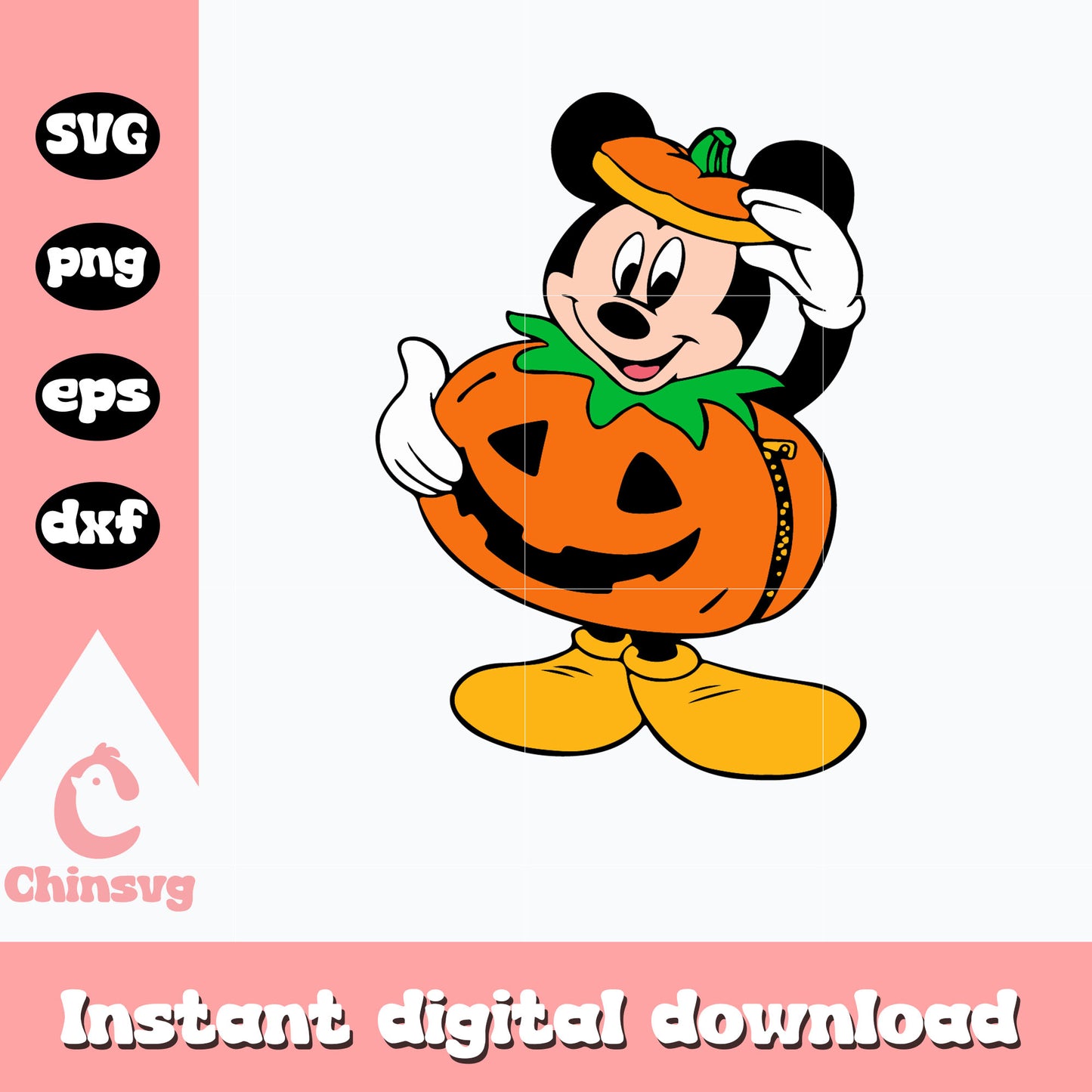 Mickey Pumpkin Design svg, halloween svg, digital download