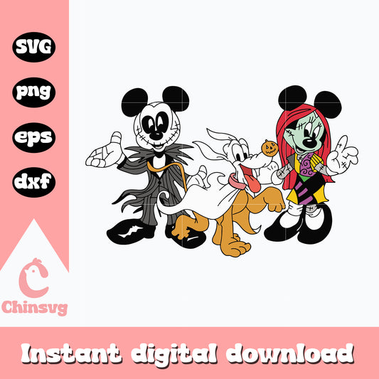 Mickey minnie Nightmare Before Christmas Svg, Halloween Svg, Instant download