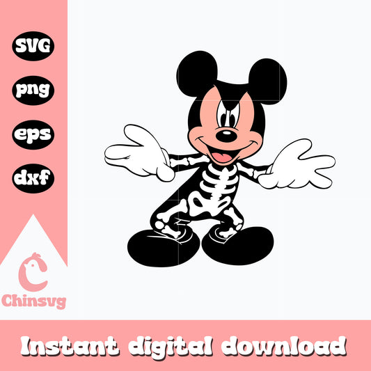 Mickey mouse skeleton Svg, Halloween svg, digital download