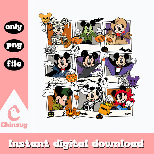 Mickey horror characters Png, Halloween png, digital download