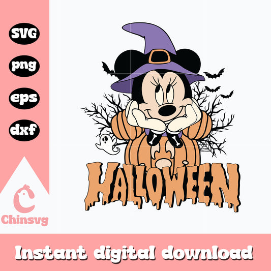 Minnie mouse pumpkin halloween Svg, Halloween svg, instant download