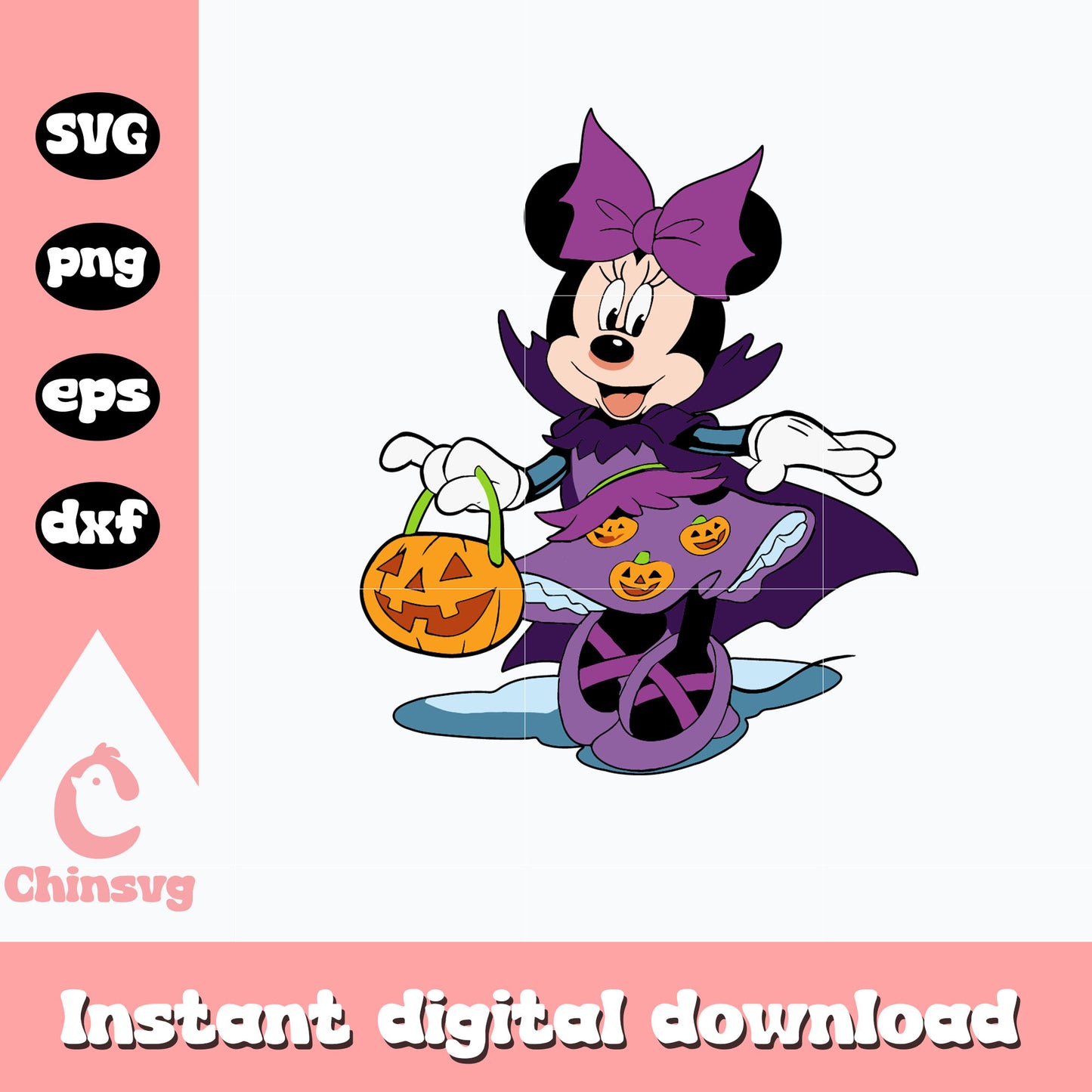 Minnie mouse witch Svg, Halloween Svg