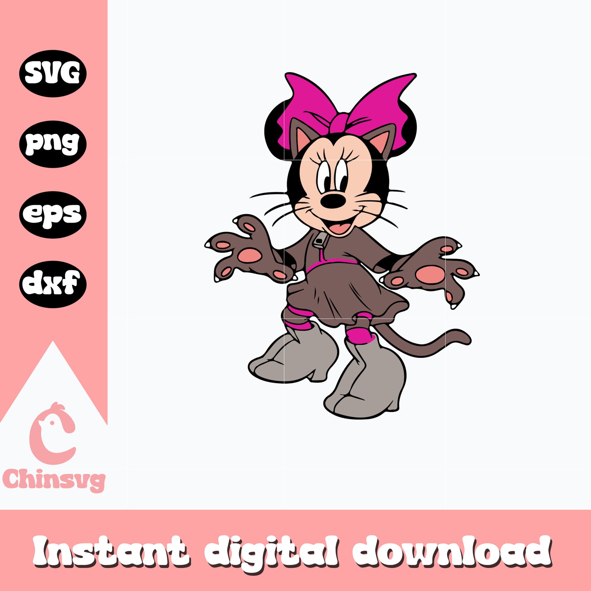 Minnie Mouse as a cat Svg, Halloween Svg