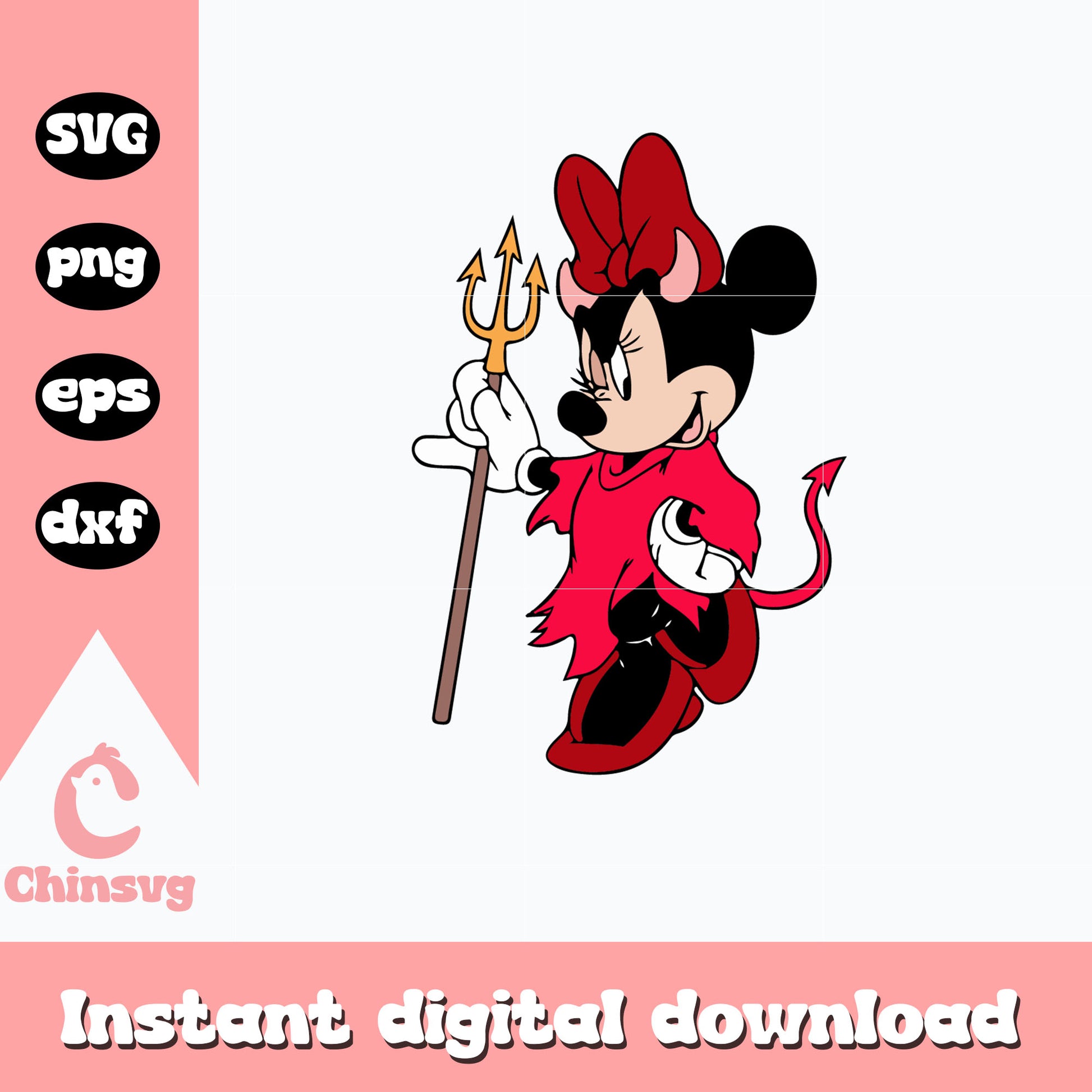 Devil Minnie Mouse Svg, Halloween Svg, Digital Download