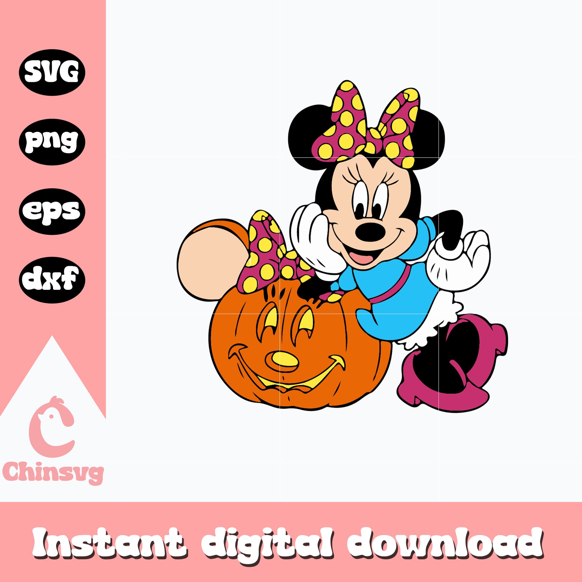 Minnie Mouse Pumpkin Svg, Halloween Svg, Digital Download