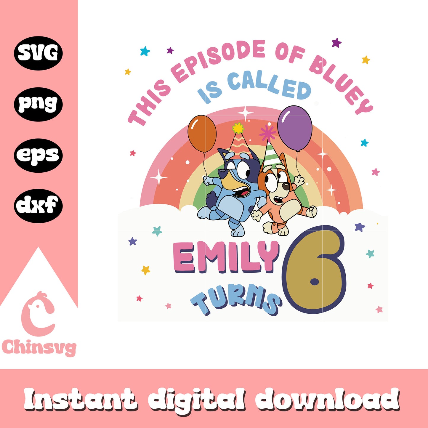 this episode of bluey is called emily turns svg, episodes of bluey svg