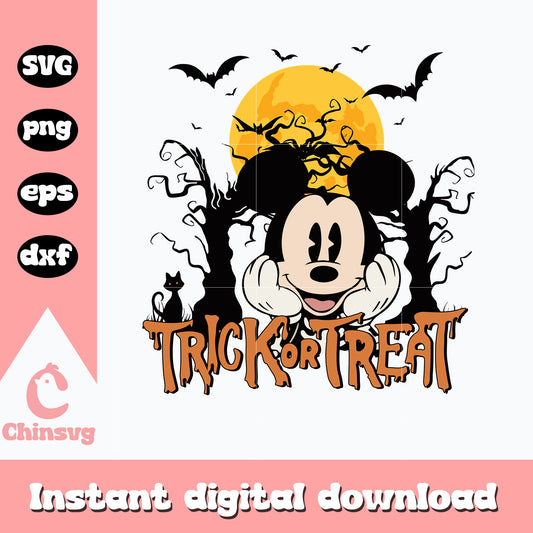 Mickey mouse Trick or Treat Svg, Halloween Svg, Mickey mosue svg