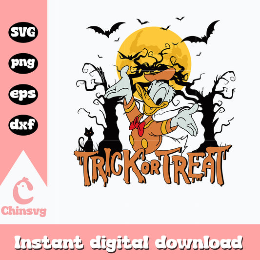 Donald duck Trick or Treat Svg, Halloween Svg, Donald duck svg