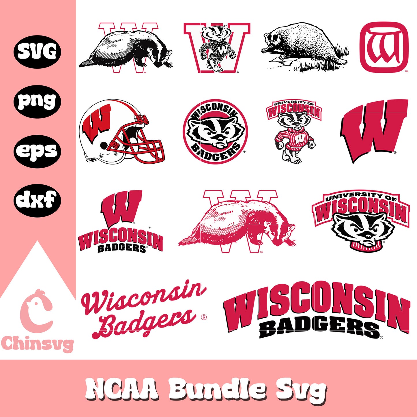 wisconsin badgers Ncaa logo bundle svg, wisconsin badgers svg